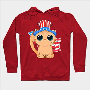 Patriot Cute Cat American Independence Day  Hoodie TP1501