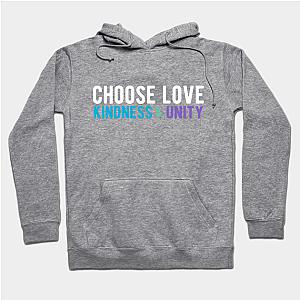 CHOOSE LOVE, KINDNESS &amp; UNITY  white, blue, purple  Hoodie TP1501