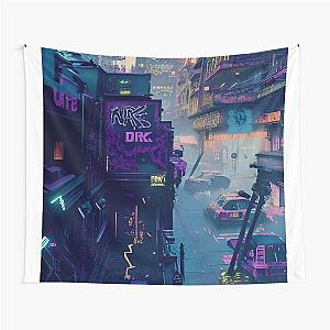 Cyber City Scene Tapestry - Dark Side Bar