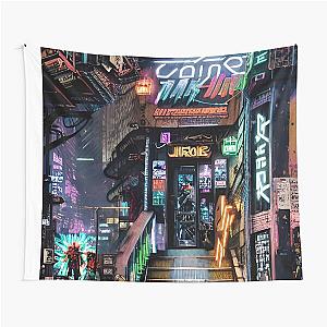 Cyber City Scene Tapestry - Kabuki Town Comic Shop II