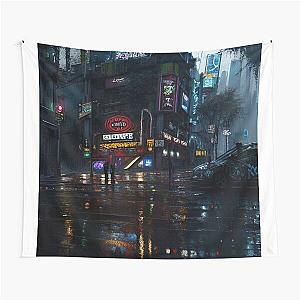 Cyber City Scene Tapestry - Dark Places