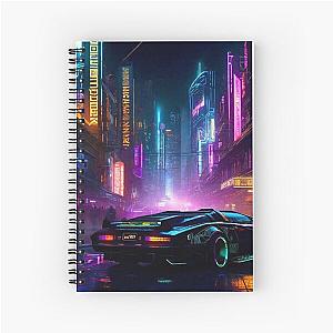 Cyber City Character Concept Spiral Notebook - City at Night 2