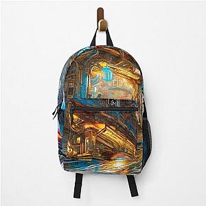 Future Cityscape Cyber City Concept Backpack