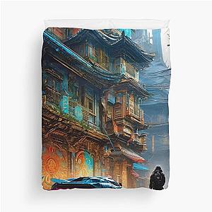 Cyber City Lowtown - Sci-Fi Art Duvet Cover