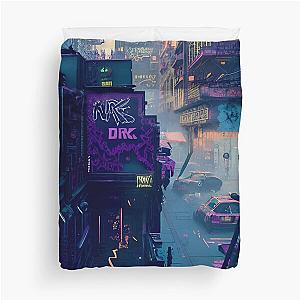 Cyber City Scene Duvet Cover - Dark Side Bar