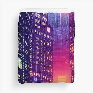 Duvet Cover - Dystopian Cyber City Design