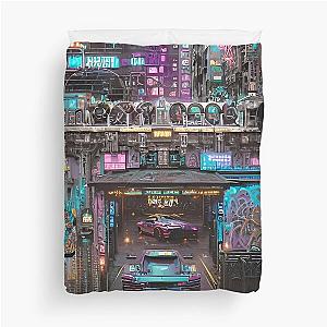 Cyber City Scene Duvet Cover - Chop Shop Garage