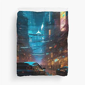 Cyber City Cityscape Duvet Cover