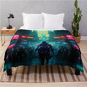 Cyberpunk Blanket - Neon Cyberpunk Movie Poster Throw Blanket RB1110