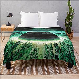 Cyberpunk Blanket - Akira Green Japanese Cyberpunk City Explosion Poster Throw Blanket RB1110