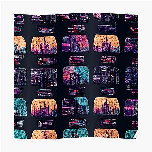 Cyberpunk Posters - cyberpunk retro pattern Poster RB1110