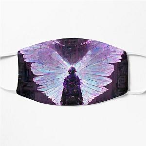 Cyberpunk Face Masks - Purple cyberpunk angel - AI generated artwork Flat Mask RB1110