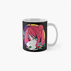 Cyberpunk Mugs - Glitched Cyberpunk Anime Girl with Pink Purple Hair Classic Mug RB1110