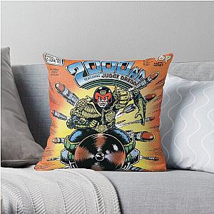 Cyberpunk Pillows - Judge Dredd, dredd, bullet, bullet time, cyberpunk, police, mega-city, mega city, mega-city one, cover, matt wagner, 2000, joseph dredd, judge death, , leather, motorbike,  Throw Pillow RB1110