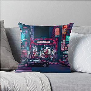 Cyberpunk Pillows - Cyberpunk Tokyo Street Throw Pillow RB1110