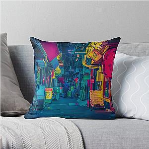 Cyberpunk Pillows - Cyberpunk Night Street Throw Pillow RB1110