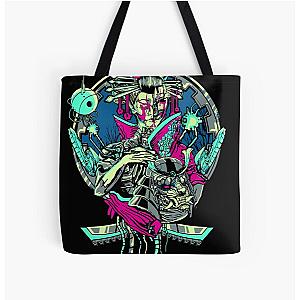 Cyberpunk Bags - Cyberpunk Geometry Anime Girl Horror Geisha All Over Print Tote Bag RB1110