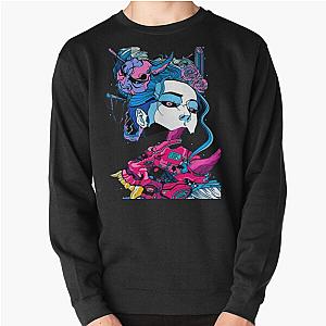 Cyberpunk Sweatshirts - Cyberpunk Samurai Demon Mask Japanese Girl Pullover Sweatshirt RB1110