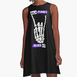 Old Punks Never Die T-Shirt Cool Design Tee A-Line Dress