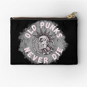 Old Punks Never Die T-Shirt Cool Design Tee Zipper Pouch