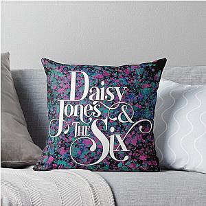 Daisy Jones and The Six Black Retro Band Logo Throw Pillow