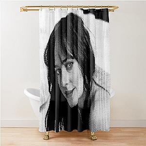 Dakota Johnson Black & White Portrait Made Of Points Shower Curtain