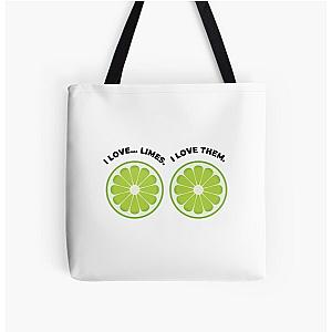 I Love Limes Dakota Johnson All Over Print Tote Bag