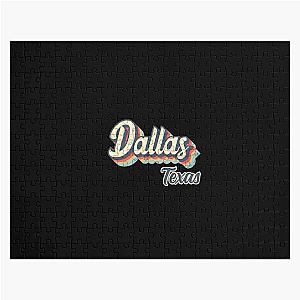 Dallas City Texas Retro Vintage 70s Rainbow Jigsaw Puzzle