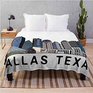 Dallas Texas Skyline Art Throw Blanket