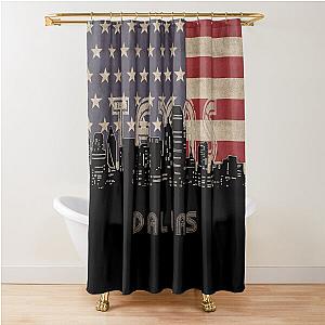 Dallas Skyline Flag Shower Curtain