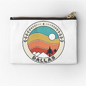Dallas Retro Vintage Sunset Texas Mountain Souvenir Gift Hometown Hiking Nature Zipper Pouch