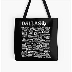 Dallas Texas Map All Over Print Tote Bag