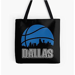 Retro Mavericks Basketball Dallas City Skyline Tote Bag