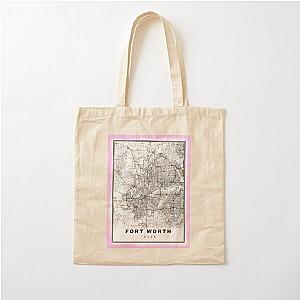 Minimalist Dallas Fort Worth Map Cotton Tote Bag