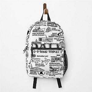 Dallas Texas Map Art Backpack