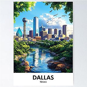 Dallas Retro Travel Print Poster