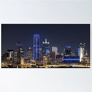 Back the Blue Dallas Police Skyline Poster