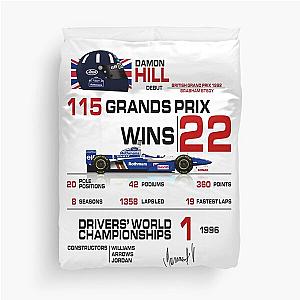 Damon Hill - F1 Stats with Helmet Design Duvet Cover