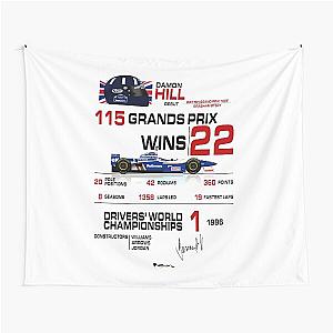 Damon Hill - F1 Stats with car helmet design Tapestry