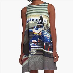Damon Hill racing his 1995 FW17 F1 race car A-Line Dress