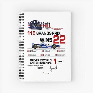 Damon Hill - F1 Stats with Car and Helmet Design Spiral Notebook