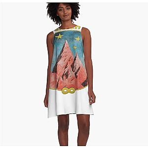 Dance Gavin Dance Mountain Stars Graphic Design A-Line Dress Premium Merch Store