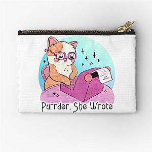 Purrder She Wrote Cat Zipper Pouch