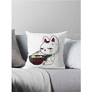 Dandadan Turbo granny eating Ramen  Throw Pillow