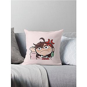 Angry Momo Ayase from Anime Dandadan  Throw Pillow