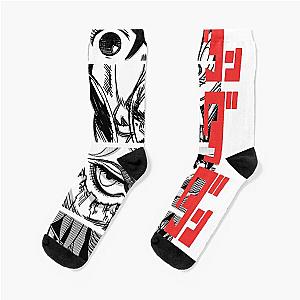 Dandadan Anime Eyes w Red Kanji Socks