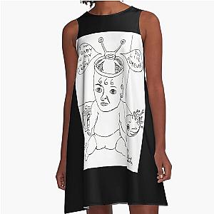 Daniel Johnston Drawing   	 A-Line Dress