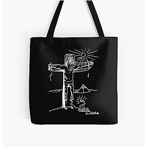 Daniel Johnston  WHITE PRINT All Over Print Tote Bag