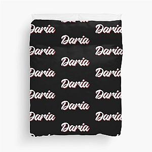 Retro Daria Name Label (Black) Duvet Cover