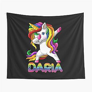 Daria Name Rainbow Text -  Daria Dabbing Unicorn Gift For Daria Tapestry